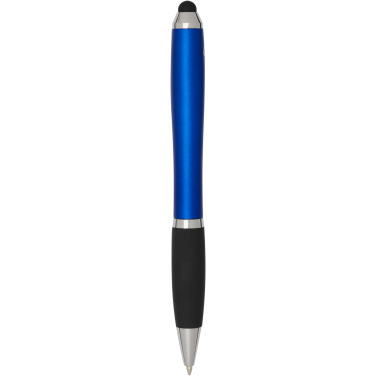 Logotrade promotional giveaway image of: Nash RCS recycled plastic stylus ballpoint pen with coloured barrel and black grip (blue ink)