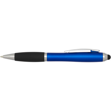 Logotrade promotional product image of: Nash RCS recycled plastic stylus ballpoint pen with coloured barrel and black grip (black ink)