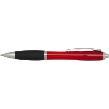 Logo trade advertising products image of: Nash RCS recycled plastic ballpoint pen with coloured barrel and black grip (black ink)