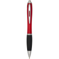 Nash RCS recycled plastic ballpoint pen with coloured barrel and black grip (black ink), Red