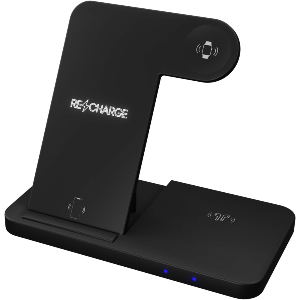 Logotrade promotional item picture of: SCX.design W28 3-in-1 wireless charging base with phone stand