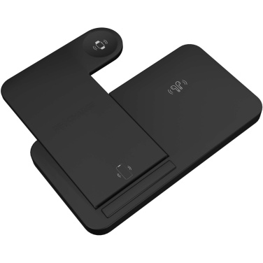 Logo trade promotional products picture of: SCX.design W28 3-in-1 wireless charging base with phone stand