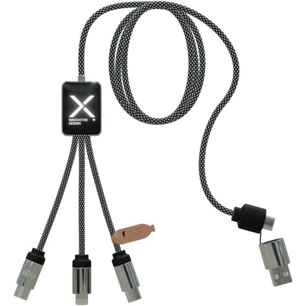 Logotrade promotional gifts photo of: SCX.design C33 60W Type-C charging cable with dual light-up logo