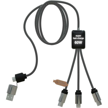 Logotrade corporate gift image of: SCX.design C33 60W Type-C charging cable with dual light-up logo