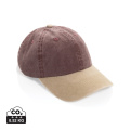BEAU AWARE™ Washed 6 panel 270gsm cotton twill two tone cap, red