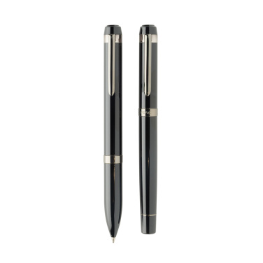 Logo trade promotional product photo of: Swiss peak OSLO recycled stainless steel deluxe pen set