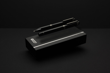 Logo trade corporate gift photo of: Swiss peak OSLO recycled stainless steel deluxe pen set