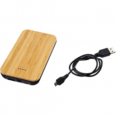 Logotrade reklaamtoote foto: Tulevane 6000 mAh bambusest/kangast juhtmevaba akupank