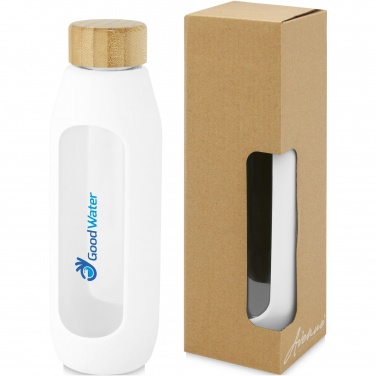 Logotrade reklaamtoote foto: Tidan 600 ml boorsilikaatklaasist pudel silikoonkäepidemega