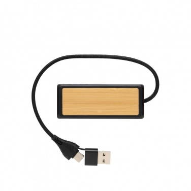 Logo trade ärikingituse pilt: Link RCS-i taaskasutatud plastist ja bambusest kahe sisendiga USB-jaotur