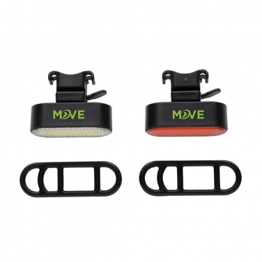 Logo trade reklaamkingituse pilt: Lumino RCS taaskasutatud plastikust USB-taaslaetav rattatulede komplekt