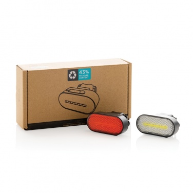 Logotrade ärikingi foto: Lumino RCS taaskasutatud plastikust USB-taaslaetav rattatulede komplekt