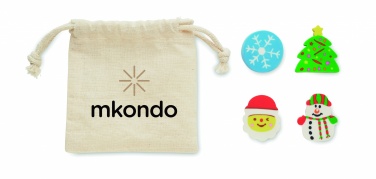 Logotrade ärikingi foto: Komplektis 4 jõuluteemalist kustukummi