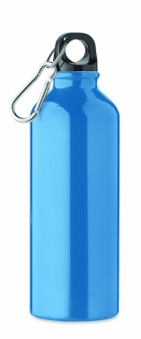 Logo trade ärikingid foto: Taaskasutatud alumiiniumist valmistatud ühekordse seinaga joogipudel 500 ml karabiiniga