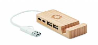 Logotrade reklaamkingid pilt: Bambusest USB 4 pordiga jaotur
