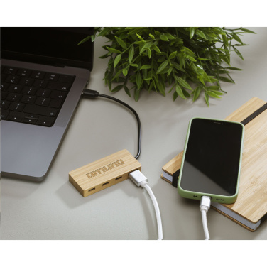 Logotrade reklaamkingid pilt: Fyra bambusest USB jaotur