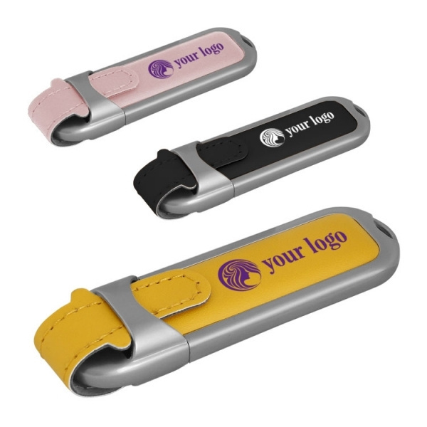 Logotrade reklaamtooted pilt: Nahkne USB-mälupulk