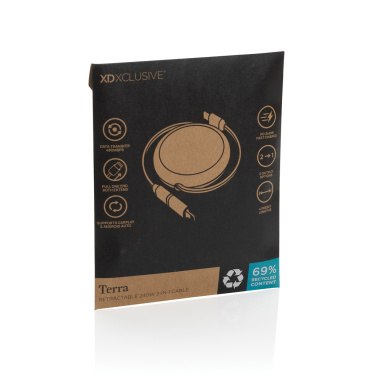 Logotrade ärikingid pilt: Terra RCS alumiiniumist sissetõmmatav 240W 2-in-1 kaabel