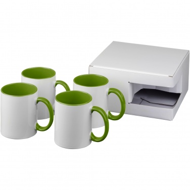Logotrade mainostuote tuotekuva: Ceramic-sublimaatiomuki, 4 kappaleen lahjapakkaus