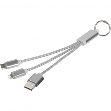 Logo trade mainoslahjat ja liikelahjat kuva: Metal 3-in-1 -latauskaapeli avainketjulla