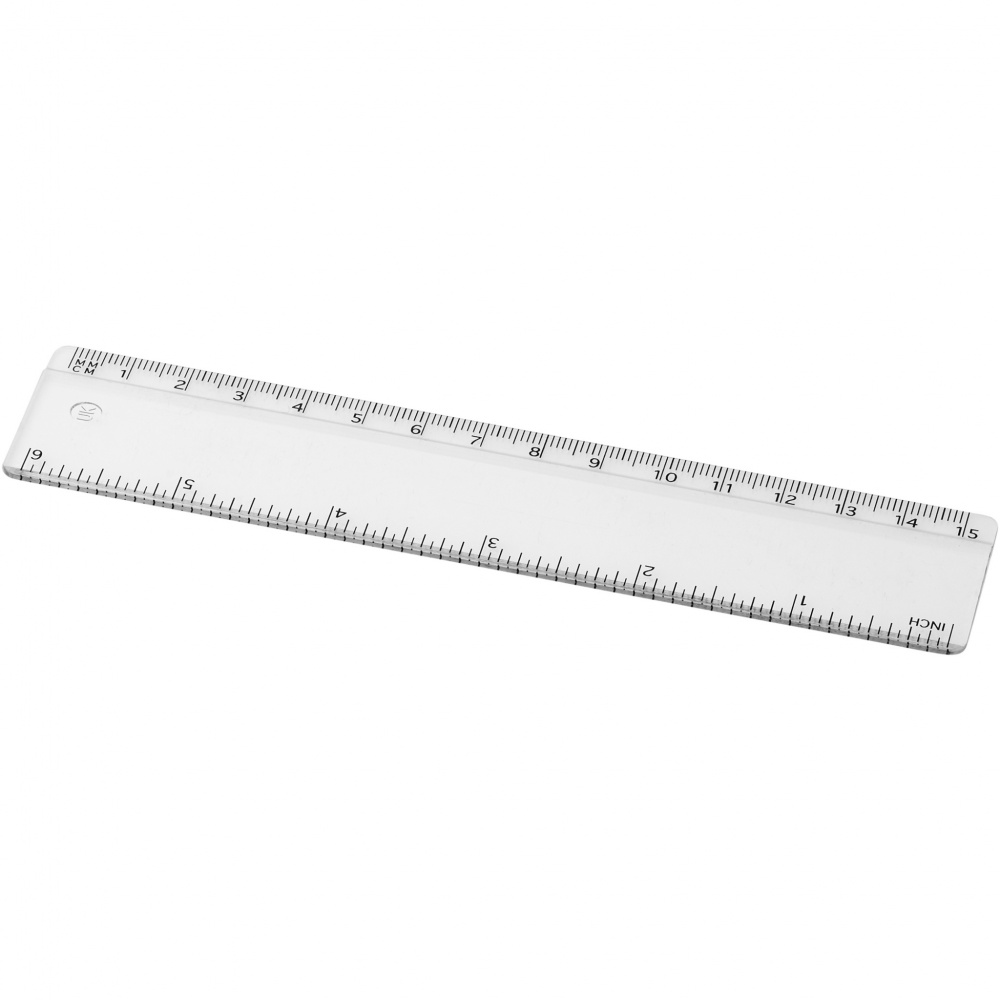 Logotrade mainoslahjat ja liikelahjat tuotekuva: Renzo-viivain, 15 cm, muovinen