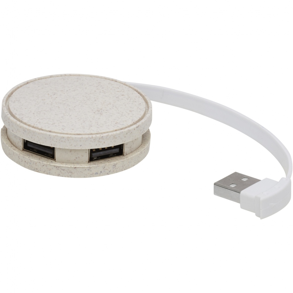 Logotrade liikelahja mainoslahja kuva: Kenzu vehnänolkinen USB-keskitin