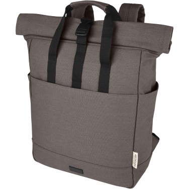 Logo trade mainostuote kuva: Joey 15” GRS-kierrätetystä kankaasta valmistettu rullattava reppu kannettavalle tietokoneelle 15 l