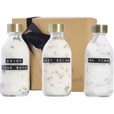 Logotrade mainoslahjat kuva: Wellmark Just Relax 3-osainen 200 ml:n kylpysuolalahjasetti