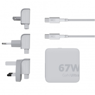 Logotrade liikelahja mainoslahja kuva: Xtorm XVC2067 GaNUltra 67 W matkalaturi 100 W USB-C PD -kaapelilla