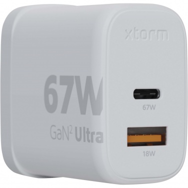 Logotrade mainostuote tuotekuva: Xtorm XEC067G GaN² Ultra 67 W seinälaturi – Iso-Britannian pistoke