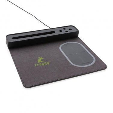 Logotrade mainostuote tuotekuva: Air-hiirimatto, jossa 5 W:n langaton lataus ja USB