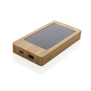 Logo trade mainoslahjat ja liikelahjat kuva: Sunwick 10.000 mAh bambuinen aurinkovoimapankki