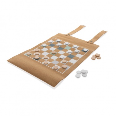 Logotrade mainostuote tuotekuva: Britton taitettava backgammon -ja tammipelisetti korkista