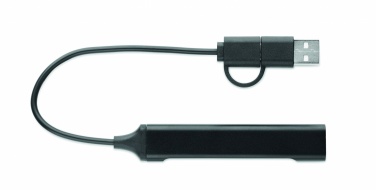 Logo trade mainoslahja ja liikelahja tuotekuva: USB 4 portin keskitin 19 cm