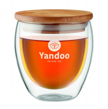Logo trade liikelahja mainoslahja tuotekuva: Bambu borosilikaattilasi 250ml Hamburg