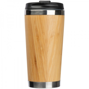 Logo trade liikelahjat tuotekuva: Ruostumattomasta teräksestä valmistettu muki BAMBOOGARDEN 400 ml