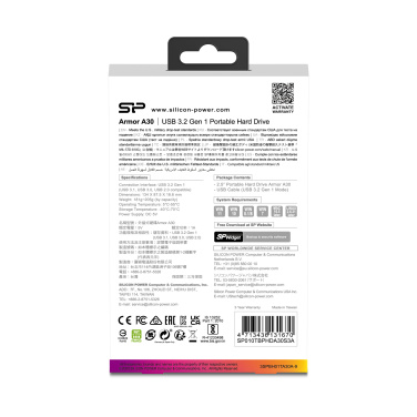 Logotrade liikelahja tuotekuva: Hard Disc Silicon Power Armor A30 2TB