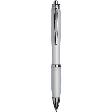 Logotrade mainostuote tuotekuva: Curvy ballpoint pen with frosted barrel and grip