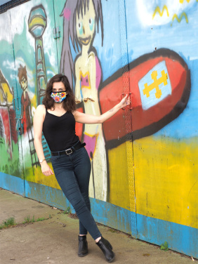 Logo trade mainostuote kuva: MARS PRO puuvillanaamari (koko M), jossa on tasku ja HEPA-suodatin. 1380165