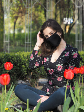 Logo trade mainostuote kuva: MARS PRO puuvillanaamari (koko M), jossa on tasku ja HEPA-suodatin. 1380165