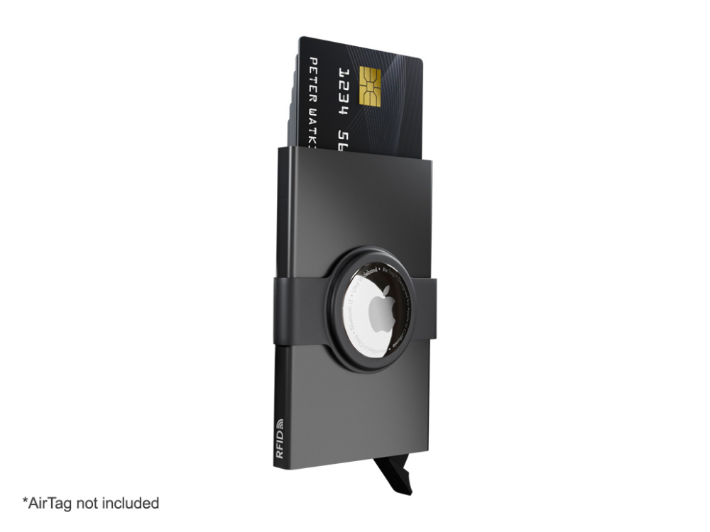 Logotrade liikelahjat mainoslahjat tuotekuva: RFID-luottokorttikotelo, jossa on pidike AirTagille 2163108