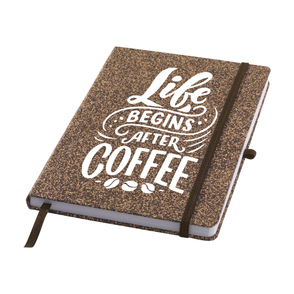 Logotrade liikelahjat mainoslahjat tuotekuva: CoffeeGround korkkipaperi muistikirja A5