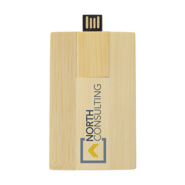 Logo trade mainoslahja kuva: Luottokortti USB Bamboo 64GB