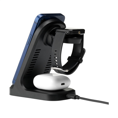 Logotrade liikelahja mainoslahja kuva: Triple-Up RCS kierrätetty ABS-langaton latausteline