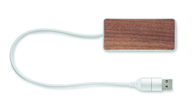 Logo trade liikelahja mainoslahja tuotekuva: USB-keskitin 4 porttia 27,5 cm