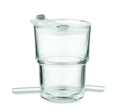 Logo trade mainostuote kuva: Lasipullo pillillä 400ml