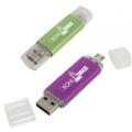 Metalli- ja muovinen OTG-USB-tikku, monivärinen