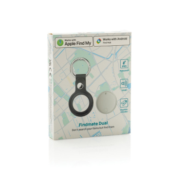 Logo trade mainostuotet tuotekuva: Findmate Dual RCS -esinepaikannin, kierrätysmuovia, IPX5