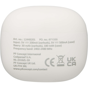 Logo trade mainostuote kuva: Alterf kierrätysmuovista valmistetut langattomat True Wireless Bluetooth® -kuulokkeet silikonisilla korvasovittimilla