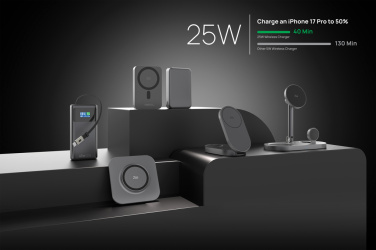 Logotrade liikelahja tuotekuva: Quantum ultra-nopea 10 000 mAh magneettinen 25 W powerbank.